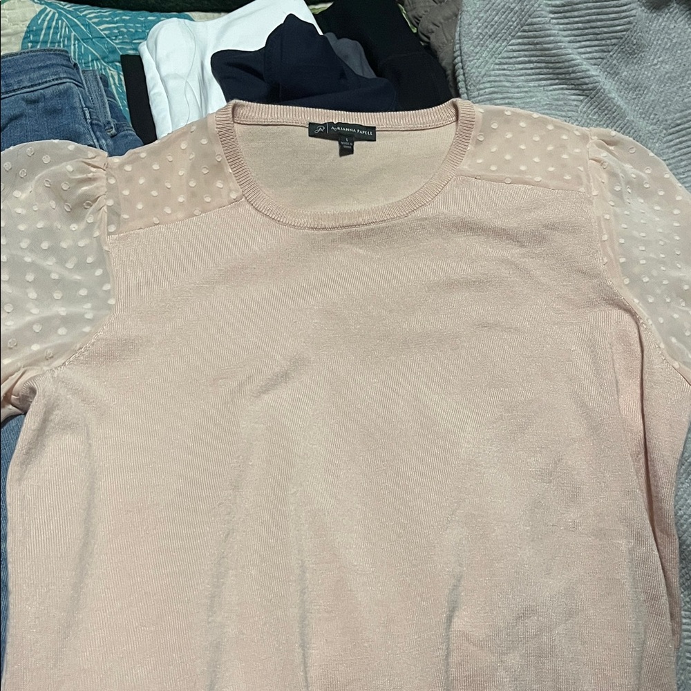 Adrianna Papell Cream Knit Top